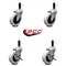 Service Caster 3 Inch Thermoplastic Wheel 1 Inch Expanding Stem Caster Set with 2 Brakes SCC-EX05S310-TPRS-1-2-SLB-2 - alternate 4